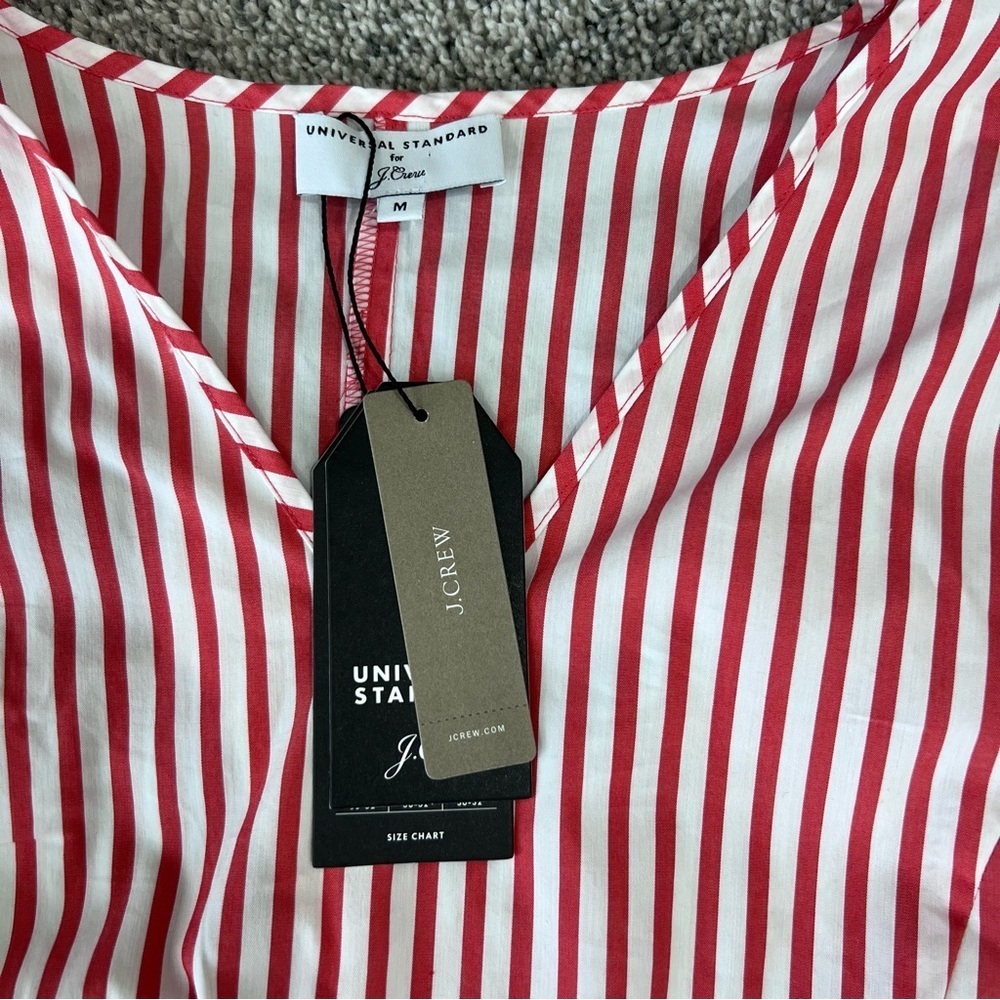 NWT J Crew Universal Standard Peplum Top Slit Sleeve Poplin Side Zip Women’s M - Picture 6 of 14